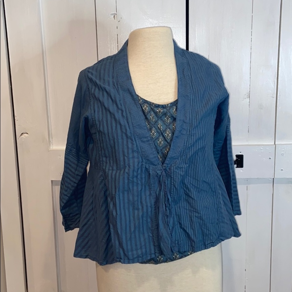 Nwot Soft Surroundings Patterned Button Down/Tank - image 1